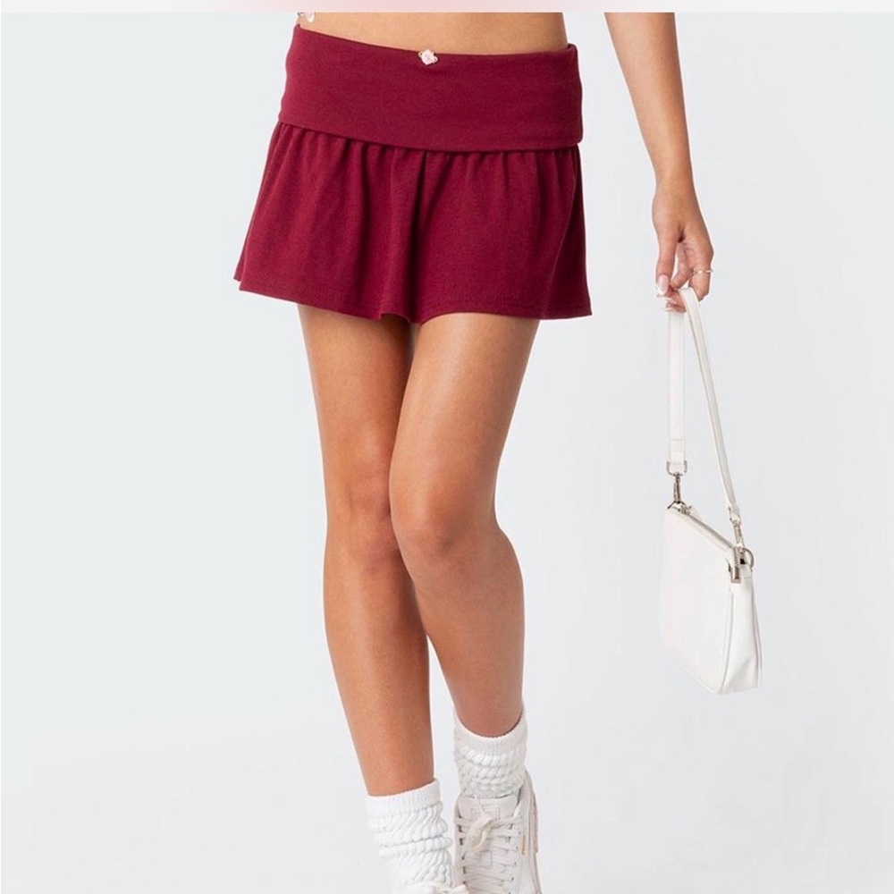 Y2K Burgundy Mico  Mini Skirt